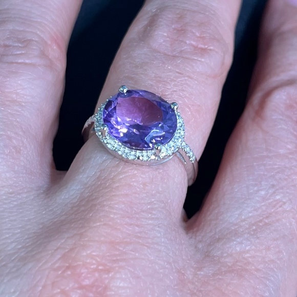 Amethyst cocktail ring 925 silver - Picture 2 of 3